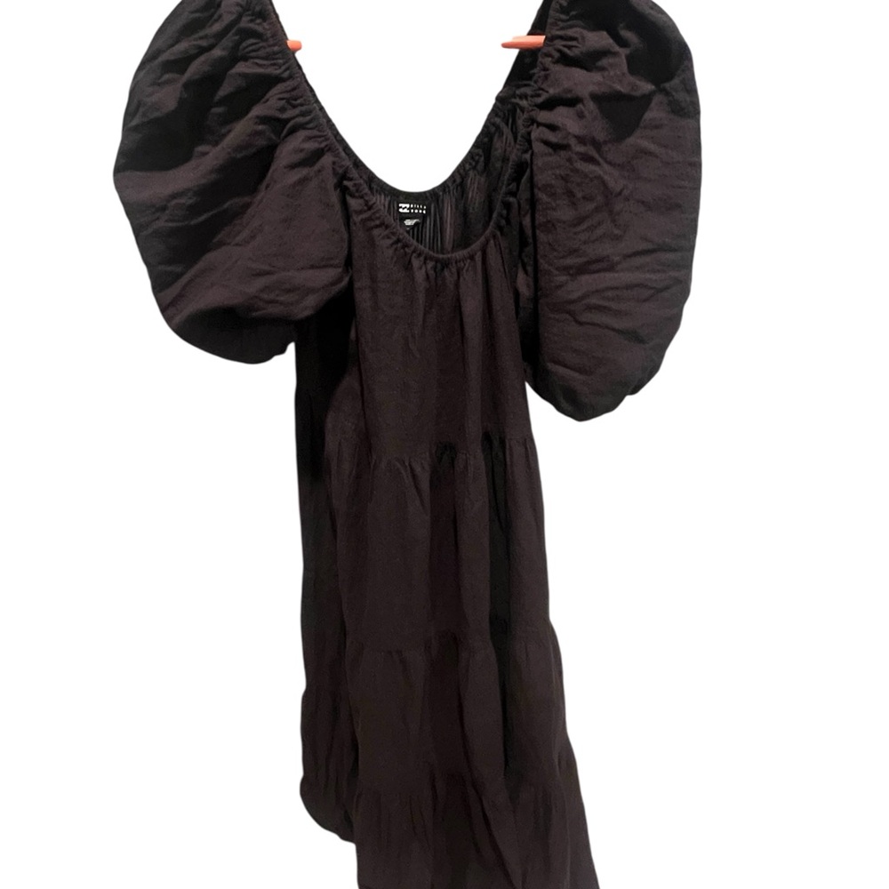 SOLD Billabong Black Puff Sleeve maxi Sundress‎ women's medium Boho Beachcore